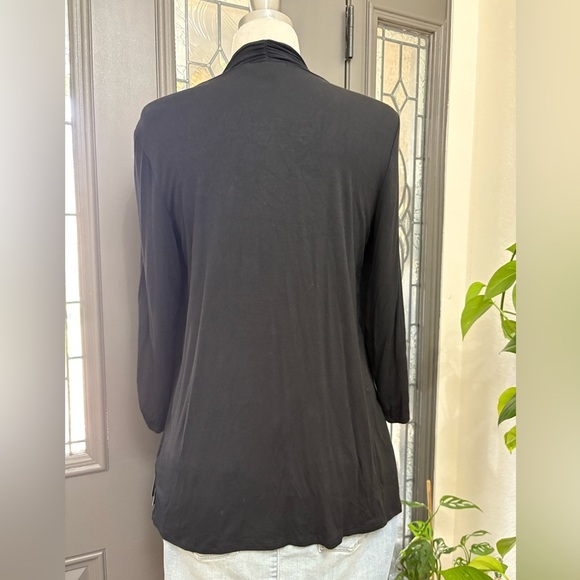 NWT Black & White 2 in 1 Cardigan with Ruffle Lace Tiered Attached Shirt | Sz L - Picture 7 of 11